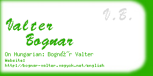 valter bognar business card